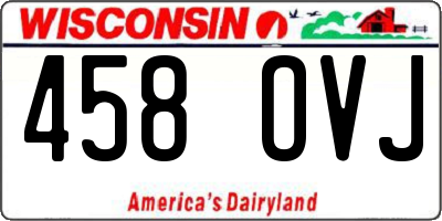 WI license plate 458OVJ