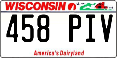 WI license plate 458PIV