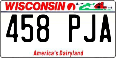 WI license plate 458PJA