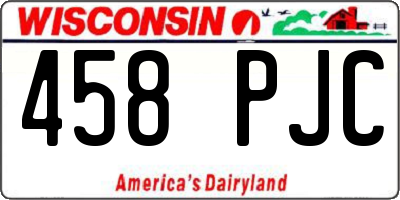 WI license plate 458PJC
