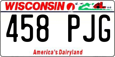 WI license plate 458PJG