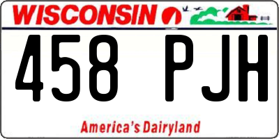 WI license plate 458PJH