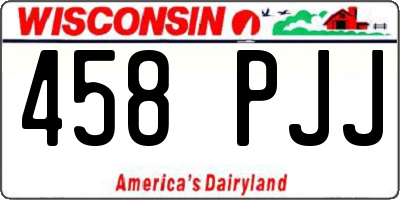 WI license plate 458PJJ