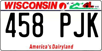 WI license plate 458PJK