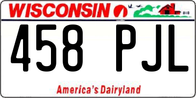 WI license plate 458PJL