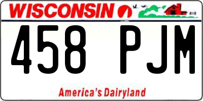 WI license plate 458PJM