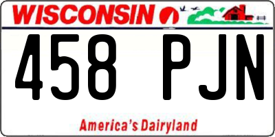 WI license plate 458PJN