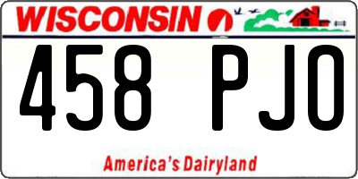 WI license plate 458PJO