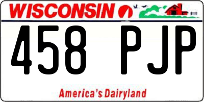 WI license plate 458PJP