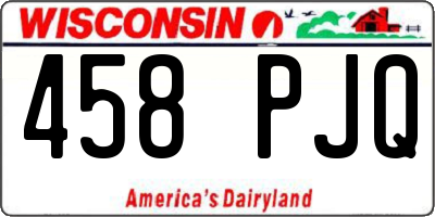 WI license plate 458PJQ