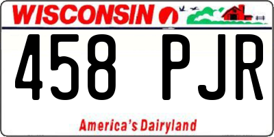 WI license plate 458PJR