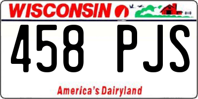 WI license plate 458PJS