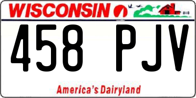 WI license plate 458PJV