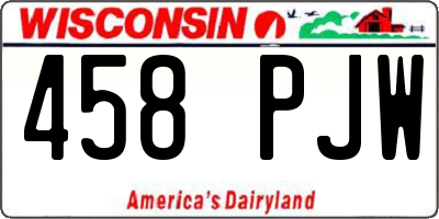 WI license plate 458PJW