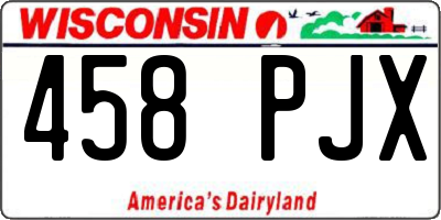 WI license plate 458PJX