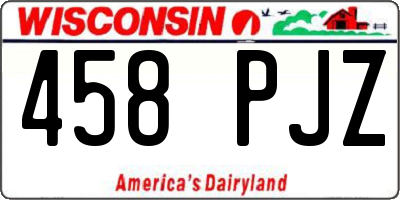 WI license plate 458PJZ