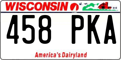 WI license plate 458PKA