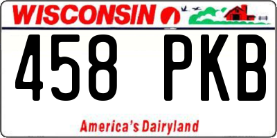 WI license plate 458PKB