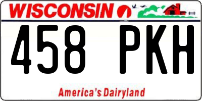 WI license plate 458PKH