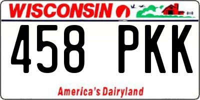 WI license plate 458PKK