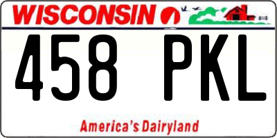 WI license plate 458PKL