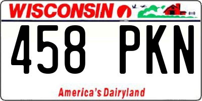 WI license plate 458PKN