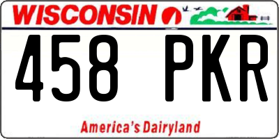 WI license plate 458PKR