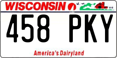 WI license plate 458PKY