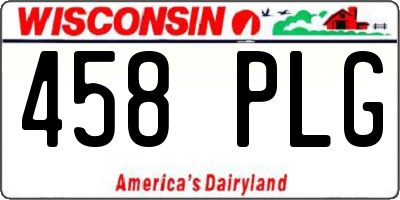 WI license plate 458PLG