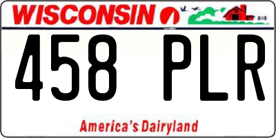 WI license plate 458PLR