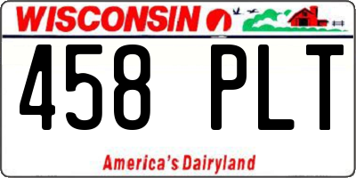 WI license plate 458PLT