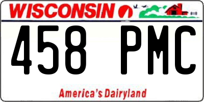 WI license plate 458PMC
