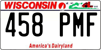 WI license plate 458PMF