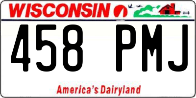 WI license plate 458PMJ