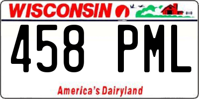 WI license plate 458PML