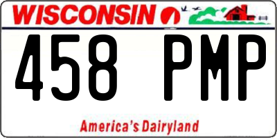 WI license plate 458PMP