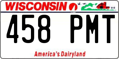 WI license plate 458PMT
