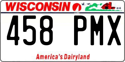 WI license plate 458PMX