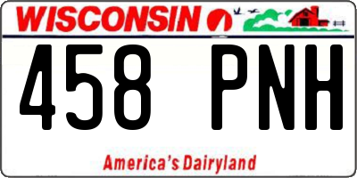 WI license plate 458PNH