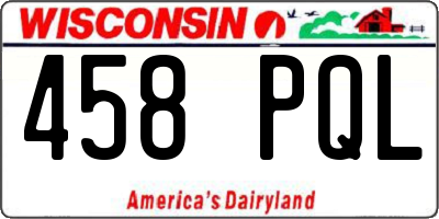 WI license plate 458PQL