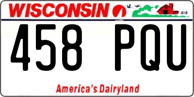 WI license plate 458PQU
