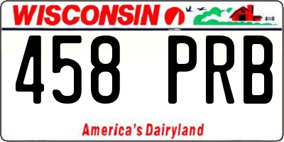 WI license plate 458PRB