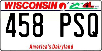 WI license plate 458PSQ