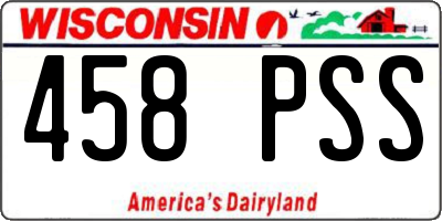 WI license plate 458PSS