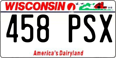 WI license plate 458PSX