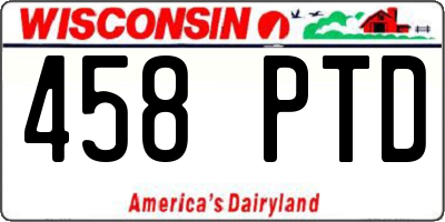WI license plate 458PTD