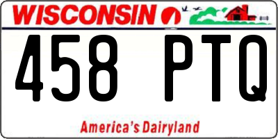 WI license plate 458PTQ