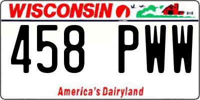 WI license plate 458PWW