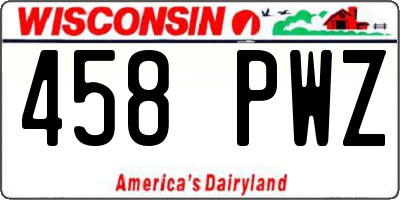 WI license plate 458PWZ