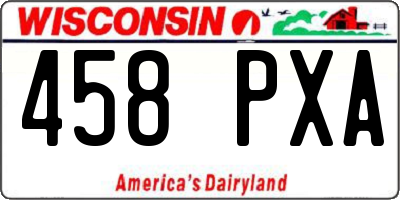 WI license plate 458PXA